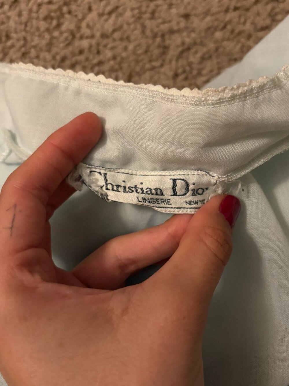 christian dior baby blue and white lace night gown robe thing vintage OS fits M